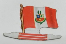 PLAQUE Drapeau PEROU - Collection AMERICORAMA de L'ALSACIENNE Biscuits