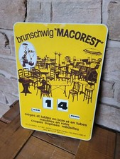 CALENDRIER PERPÉTUEL PUBLICITAIRE BRUNSCHWIG MACOREST SIEGE TABLE MEUBLE ROTIN 