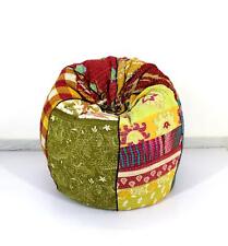 Chaise de dortoir à la main Kantha Bohemian Hippie Bean Bag Gypsy Ottoman Pouf