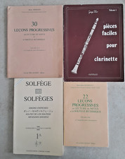 Lot de 4 livres de solfège pour clarinette Pièces faciles pour clarinette de Geo