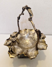 Art nouveau - Japonisant - coupe/panier en bronze massif à patine argenté - 1900