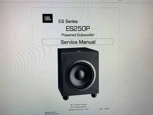 Jbl es250p service manual - es250p,