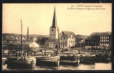 CPA Givet, Le Pont de bateaux