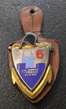 Insigne Armée Militaire Pucelle Cuir 6ème Régiment Génie Marne Verdun Aisne (C7)
