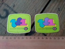 2 Anciens autocollants TV TF1 différents coloris télévision chaine