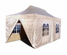 BARNUM8 Gazebo Pub 3x6m Beige Polyester / Structure Renforcée Acier/Supports