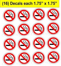 16 NO SMOKING 1,75 EA. AUTOCOLLANTS DÉCALCOMANIES. UV EXT ou INT USE SUR BLANC - LYFT UNBER