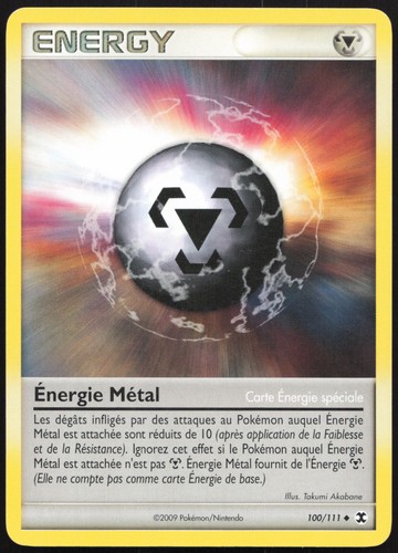 Carte pokémon énergie - carte, métal