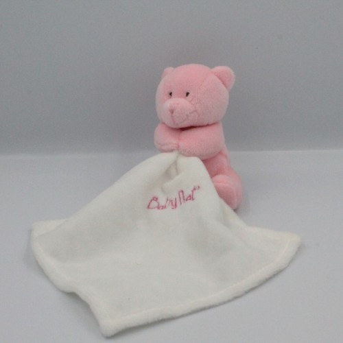 Doudou ours rose mouchoir