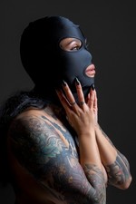 Cagoule BDSM 3 ouvertures -