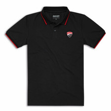 Ducati Corse Dc Logo Polo T-Shirt Court Noir Neuf 2025