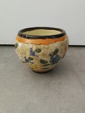 Vase boule Vallauris décors fleurs polychromé Alain Maunier (J. MASSIER)