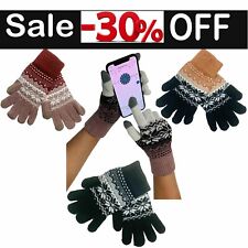 UK Meilleur Femmes Hommes Hiver Tactile Gants Thermique Tricot Doublure Polaire