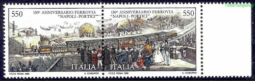 Italie 1989 ancien trains 150e - trains,