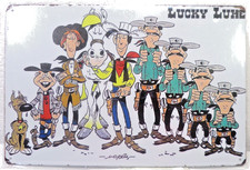PLAQUE METAL Tôlé vintage BD LUCKY LUKE  DALTON  RANTANPLAN  NEUF NvBa