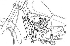 Arceau de protection moteur chromé pour Yamaha SR 125 (1996-2001)