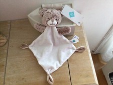 Doudou plat ours beige blanc - ours,