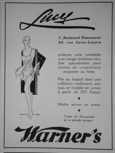 Publicité 1930 lucy - lucy, warner's