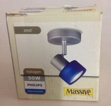 Massive Applique Zest 54240/35/10 Acier Et Verre Bleu ! Spot Muraux Élégant