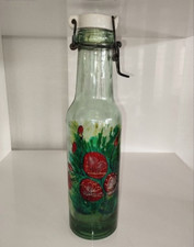 Bouteille à lait marque l'idéale de 1 litre , peint à la main décoration floral.