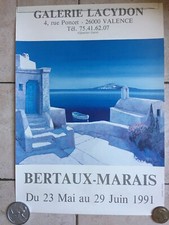 Affiche D’exposition Galerie Lacydon Valence 1991 Bertaux-Marais 44,7 X 63,3 Cm