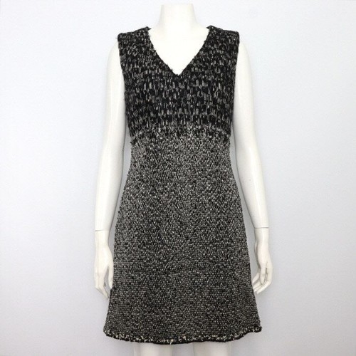 Chanel robe laine tweed - robe, en