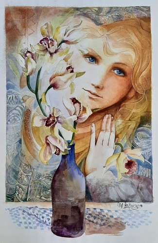 Grande aquarelle portrait - grande,