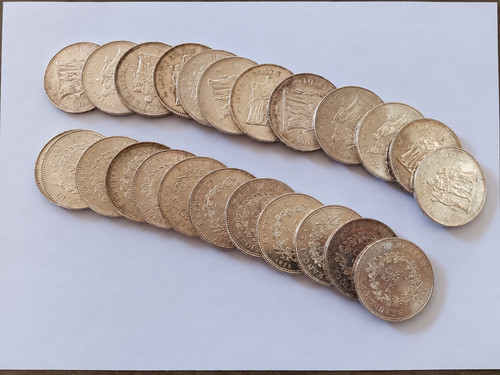 Lot pièces 50 francs - de,