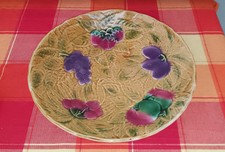 Grande Coupe À Fruits En Faïence Barbotine Sarreguemines DV