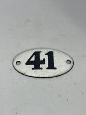 Petite Plaque Émaillée Ancienne Numérotée 41