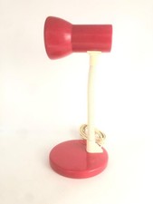 Lampe de chevet table vintage années 70 80 rouge et blanche métal plastique