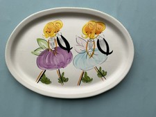 Crociani atelier Cerenne très grand plat  41 x 29,5 cm amoureux de Peynet