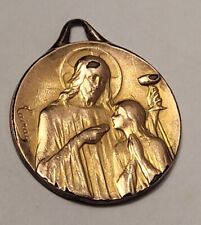 MÉDAILLE XIX PLAQUÉ OR FIXE SOUVENIR DU 1 ÈRE CMMUNION SIGNÉE TAIRAC #PI# K13