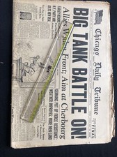 WW2 JOURNAL NEWSPAPER CHICAGO DAILY TRIBUNE FRIDAY JUNE 9 1944 PHOTOS D DAYS