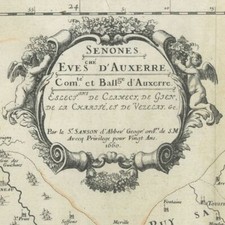 Carte géographique Bourgogne Atlas Sanson Auxerre Gravure originale 1660