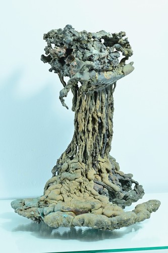 Sculpture brutaliste bronze - sculpture, en