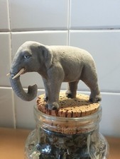 Ancien Éléphant Creche Noël Devineau Taille 2 7 Cm Floqué 