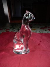 CHAT ÉGYPTIEN EN CRISTAL SIGNÉ BACCARAT HAUTEUR 16 Cm