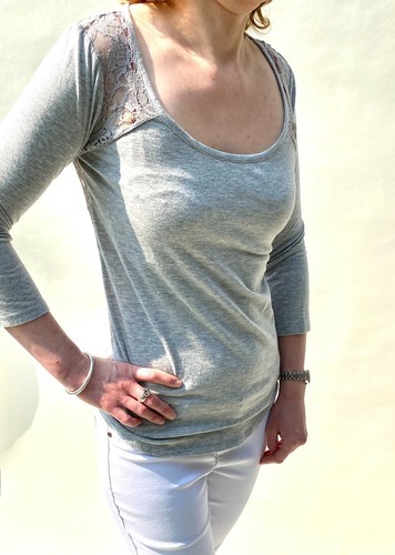 Long grey knit jersey - long,