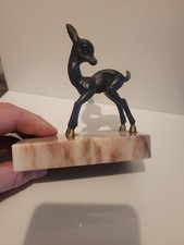 Serre livre Bambi en regule et marbre ancien