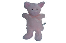 Doudou marionnette cochon rose