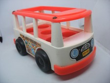 Vintage 1969 Fisher Price little people Play Family mini Bus Van