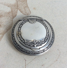 Boite argent ancienne poudrier - boite,