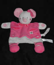 🍀Doudou Plat Souris Rose Blanc Gris SIMBA TOYS NICOTY  Mimi Noeud Fleur TTBE