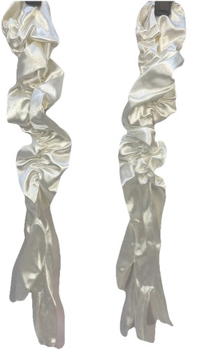 Ivory ruched opera gloves - opera,