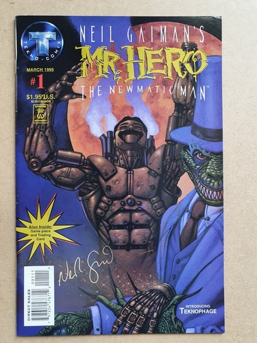Signed neil gaiman hero - neil,