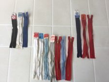 LOT 13 FERMETURES ÉCLAIR VINTAGE - PRESTIL,FLORINE, FILCO, SUPRA - 15,18,20 cm 