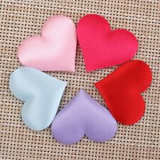 10 APPLIQUES COEUR SATIN MIXTE