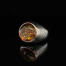 Baltic Amber Men's Ring Solid Silver 925 the Ottoman heritage of high jewelry