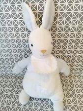 Doudou lapin blanc bleu grelot